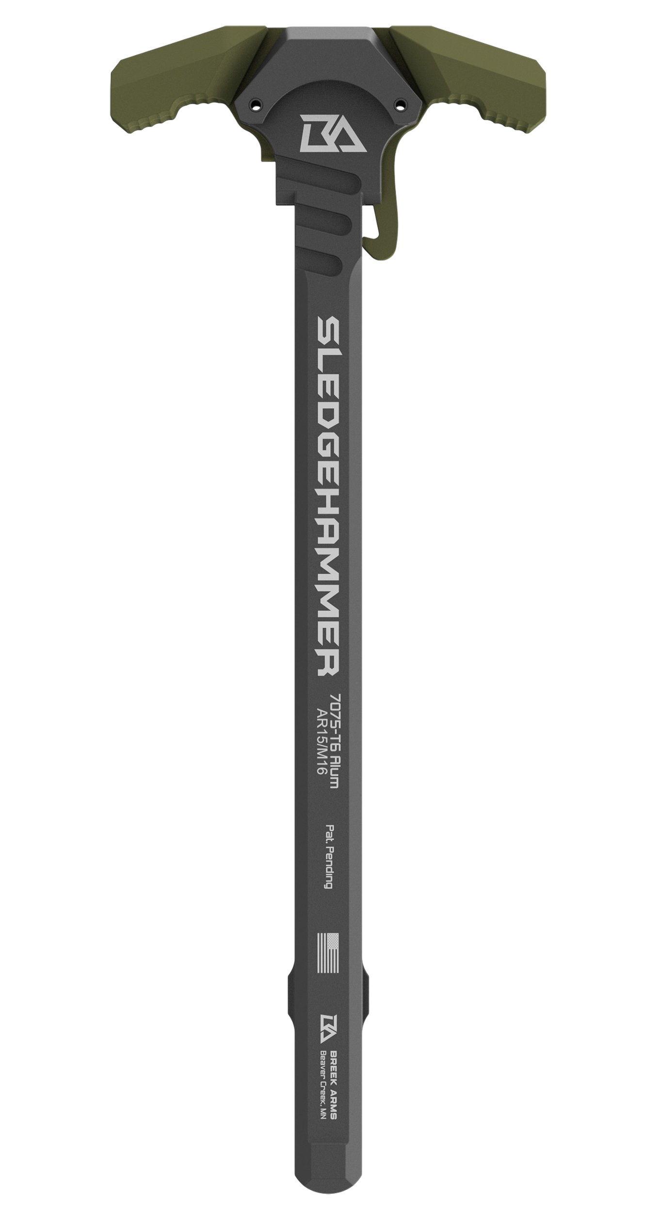 Breek Arms BRK6015RGREEN Sledgehammer Charging Handle Mil Spec AR15/M16 Rifles OD Green Aluminum