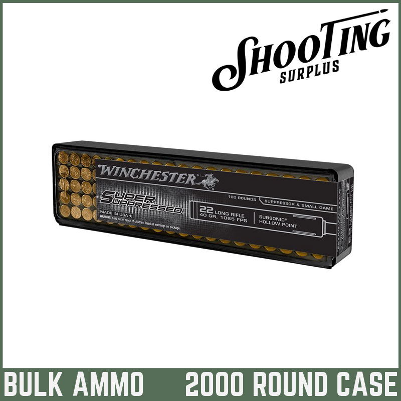 Winchester Super Suppressed 22 Long Rifle Hollow Point 40 Grain - CASE \ 2000 Rounds