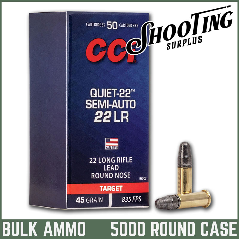 CCI Semi-Auto Quiet 22 Long Rifle Lead Round Nose 45 Grain - CASE \ 5000 Rounds