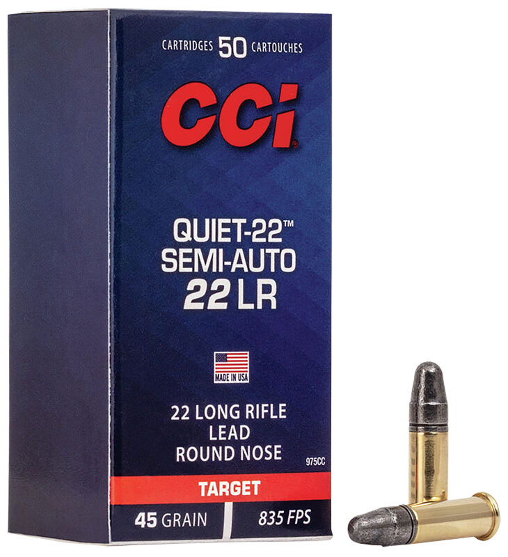 Cci Quiet 22 Semi Auto 22 Long Rifle Lead Round Nose 45 Grain 50 Rounds