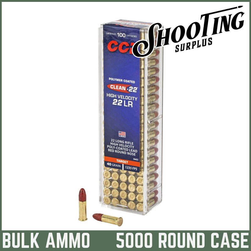 CCI Clean22 Rimfire Ammo 22 Long Rifle Lead Round Nose 40 Grain - CASE \ 5000 Rounds