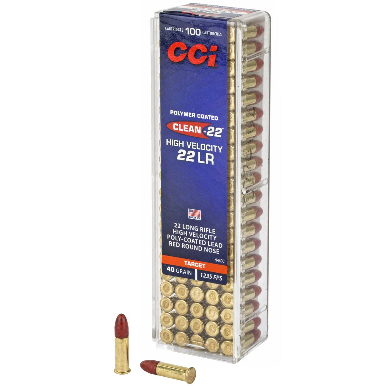 Cci, Clean22, 22 Long Rifle, Lead Round Nose, 40 Grain, 100 Rounds