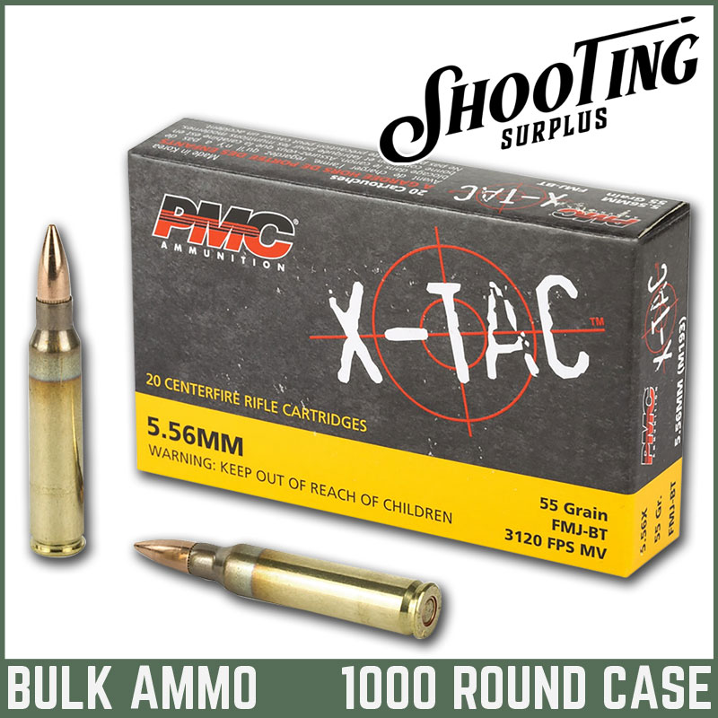 *FREE SHIPPING* PMC X-TAC 5.56 NATO Rifle Ammo Full Metal Jacket Boat Tail 55 Grain - CASE \ 1000 Rounds