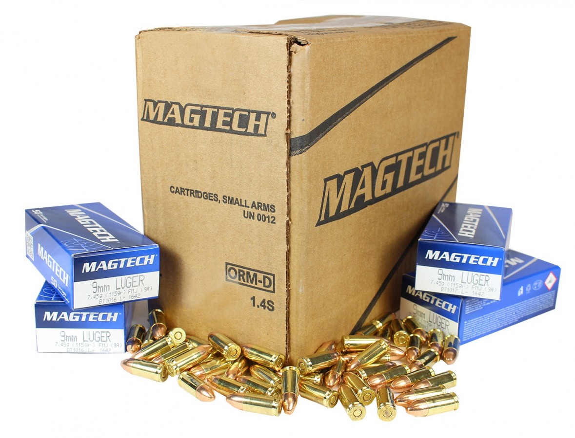 *FREE SHIPPING* Magtech Pistol Ammo 9mm Luger 115 gr. FMJ - CASE \ 1000 Rounds