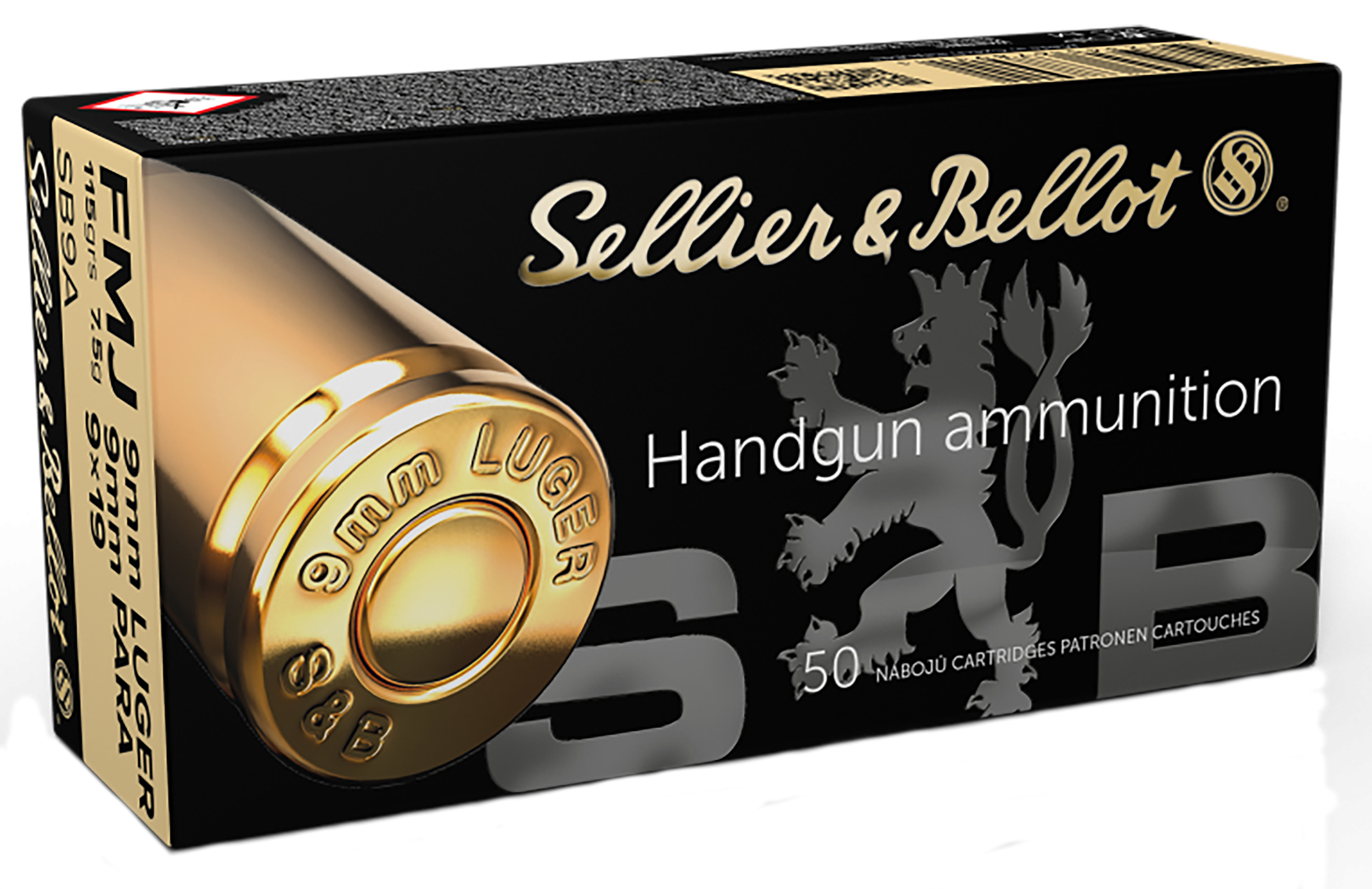 Sellier & Bellot, 9mm Luger, Full Metal Jacket, 115 Grain, 50 Rounds