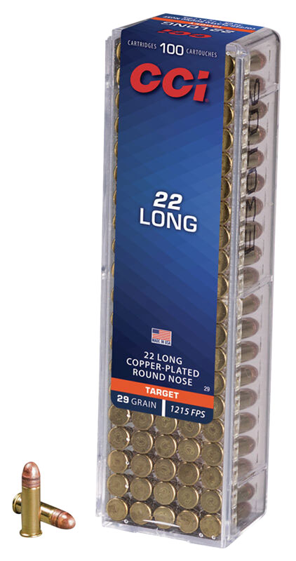Cci Target & Plinking, 22 Long Rifle, Copper-Plated Round Nose, 29 Grain, 100 Rounds