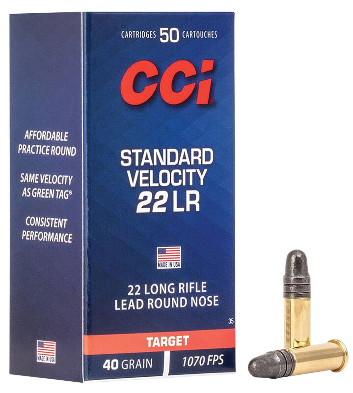 Cci Prime, 22 Long Rifle, Lead Round Nose, 40 Grain, 50 Rounds