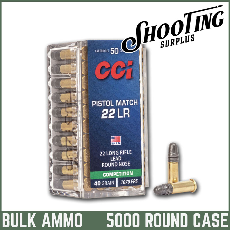CCI Pistol Match 22 Long Rifle Lead Round Nose 40 Grain - CASE \ 5000 Rounds