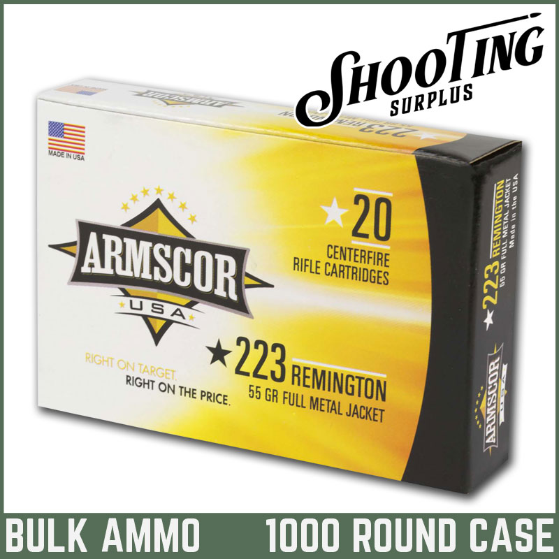 *FREE SHIPPING* Armscor Range Rifle Ammo 223 Remington Full Metal Jacket 55 Grain - CASE \ 1000 Rounds