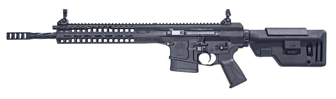 LWRC Repr MkII 308 Winchester 16in Fluted Barrel Compensator Black Fluted