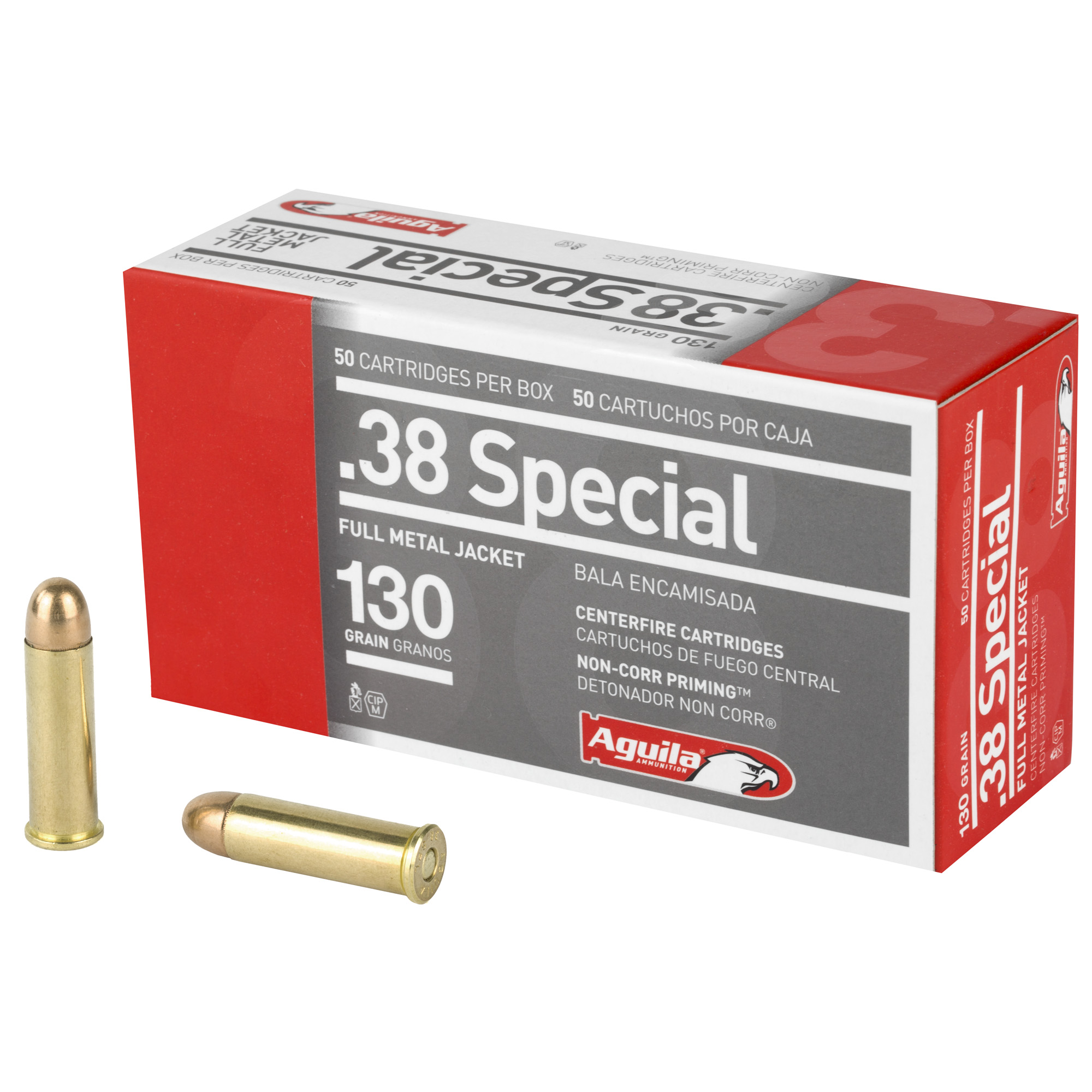 Aguila Ammunition, .38 Special, Full Metal Jacket, 130 Grain, 50 Rounds