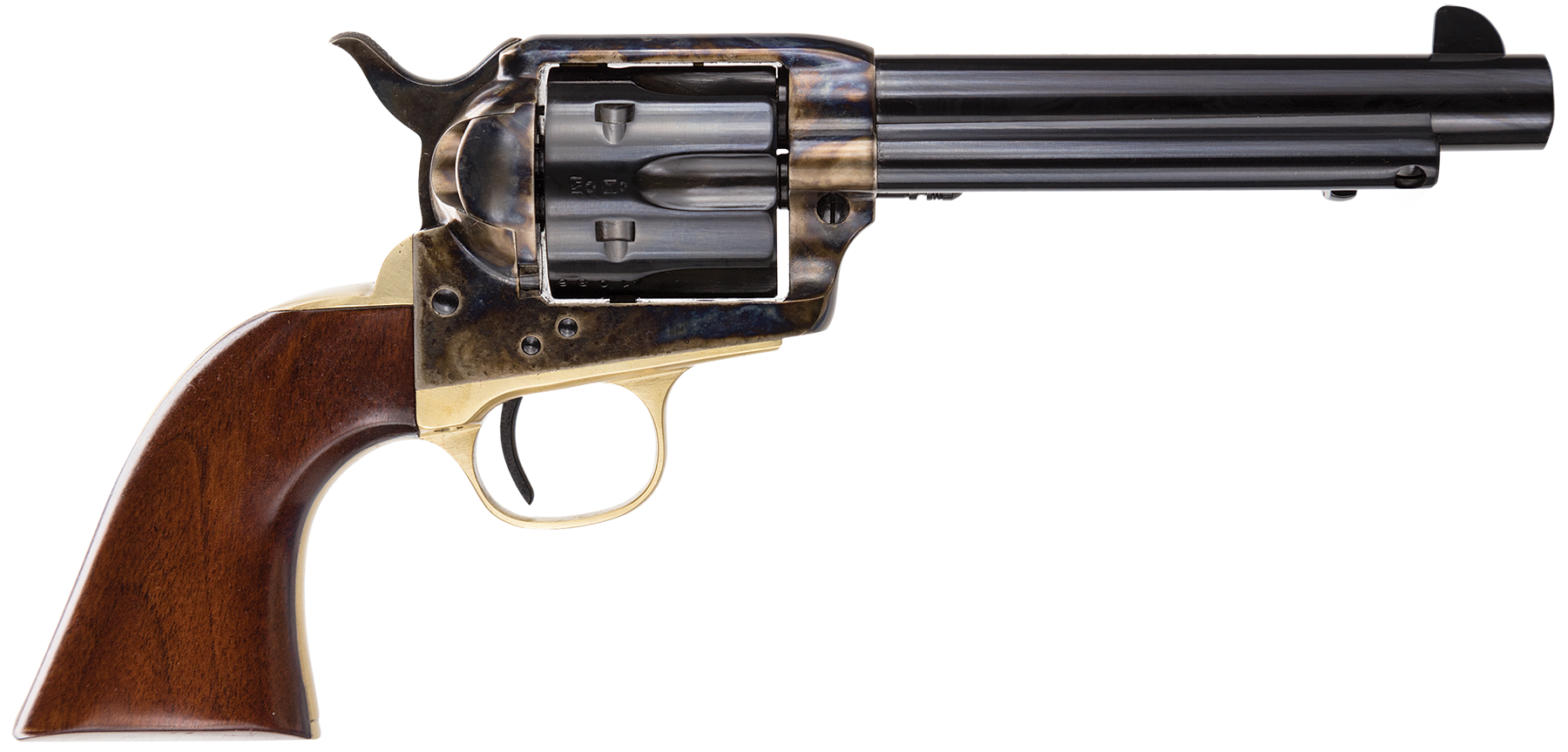 Taylors & Company 550847 Ranch Hand  45 Colt (LC) Caliber with 5.50" Blued Finish Barrel, 6rd Capacity Blued Finish Cylinder, Color Case Hardened Finish Steel Frame & Walnut Grip