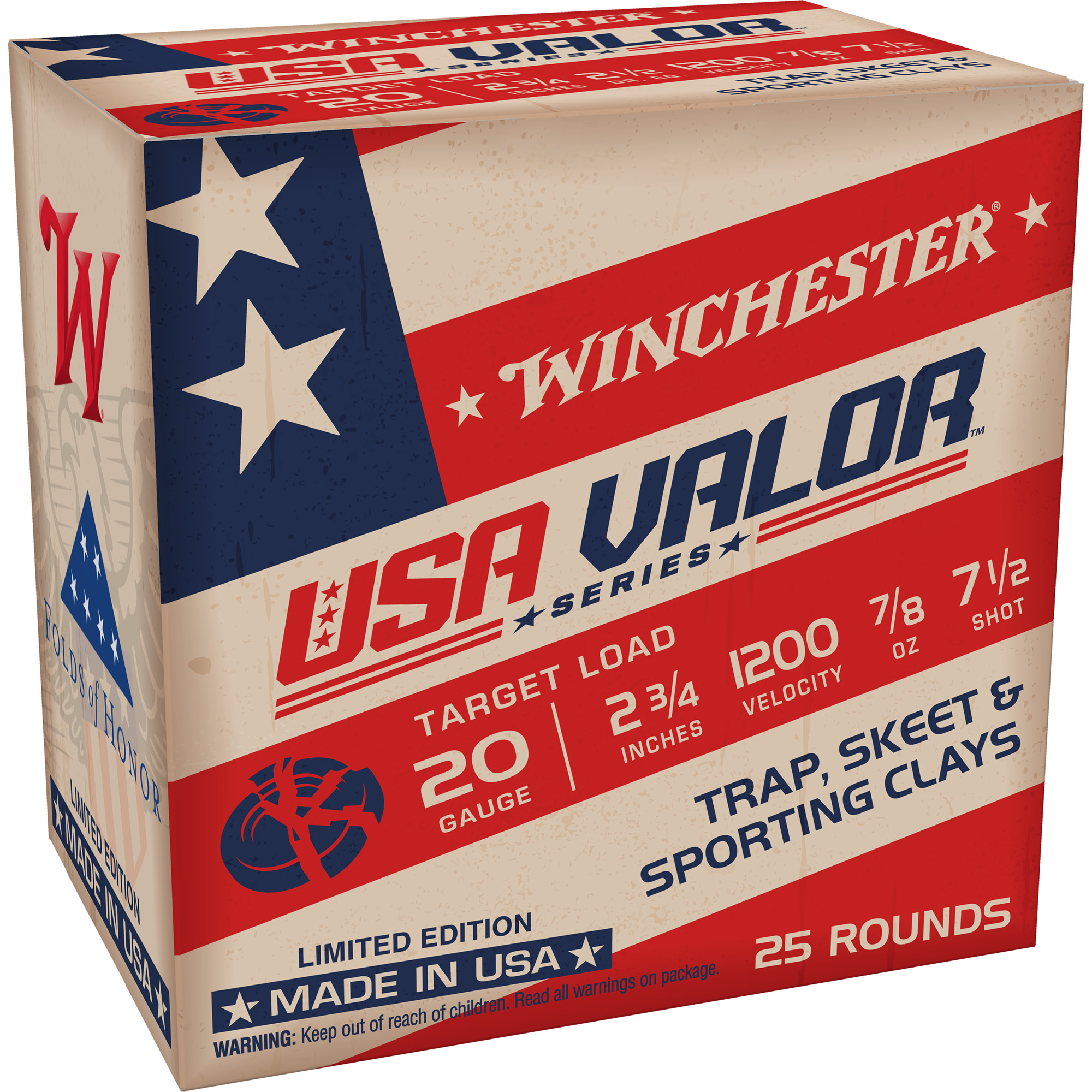 Winchester USA Valor 20 Gauge Shot 7.5 Grain 25 Rounds