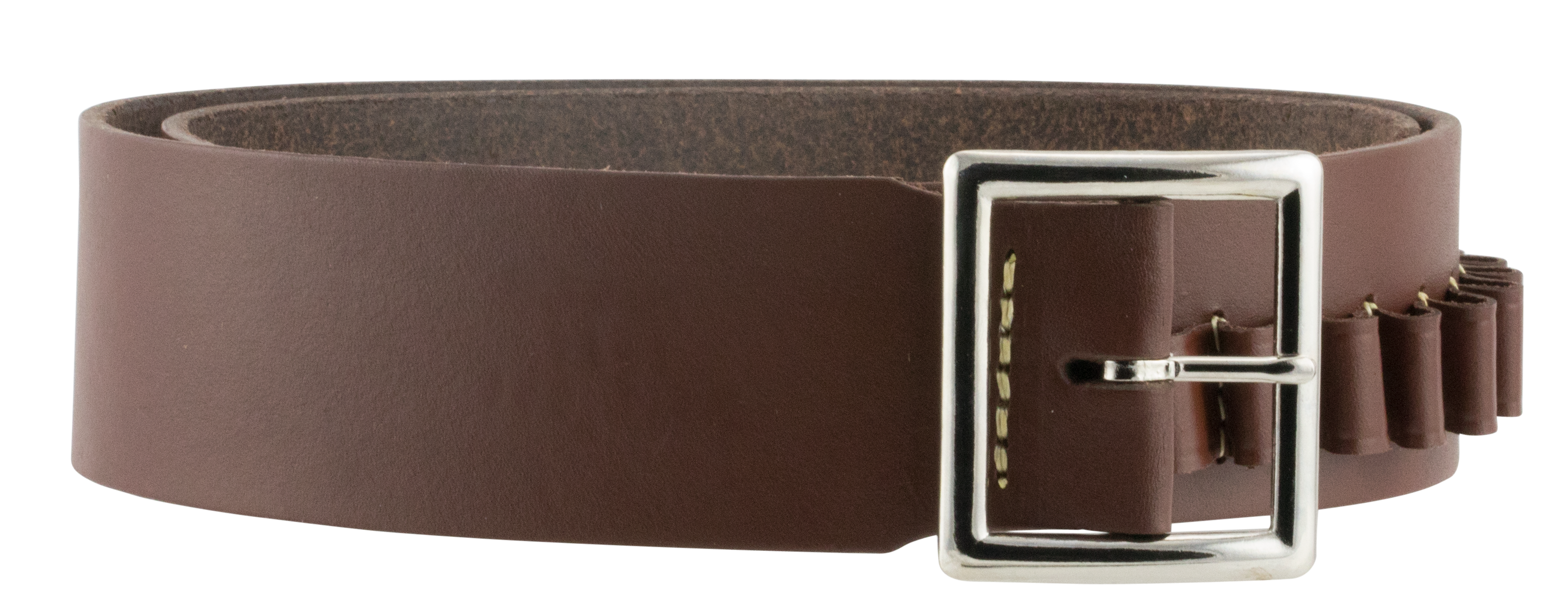 Hunter Company 1451L Cartridge Belt 2" Pistol 45 Cal 25 Rounds Antique Brown Leather 40"-45"