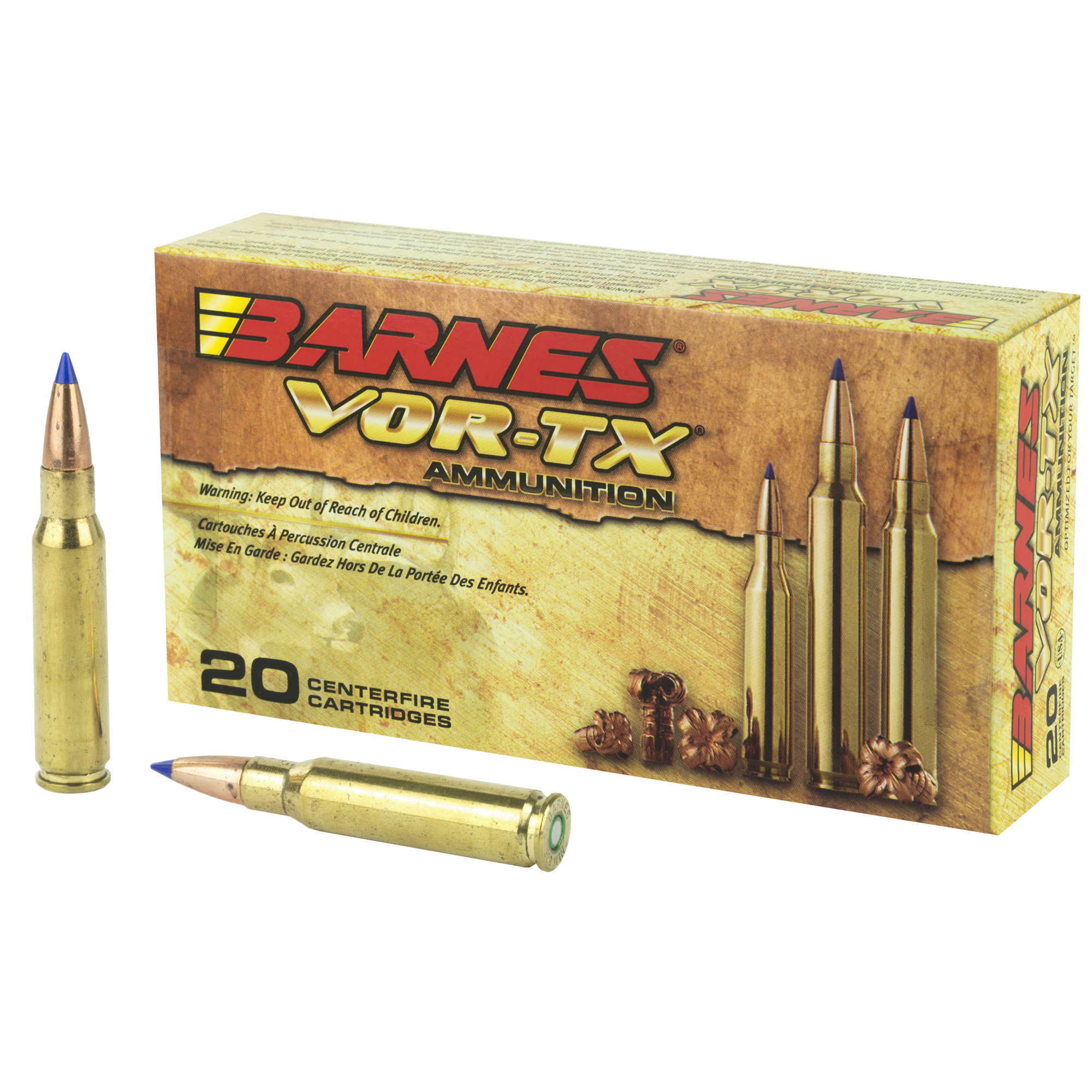 Barnes Bullets VOR-TX 308 Winchester Tipped TSX 130 Grain 20 Rounds