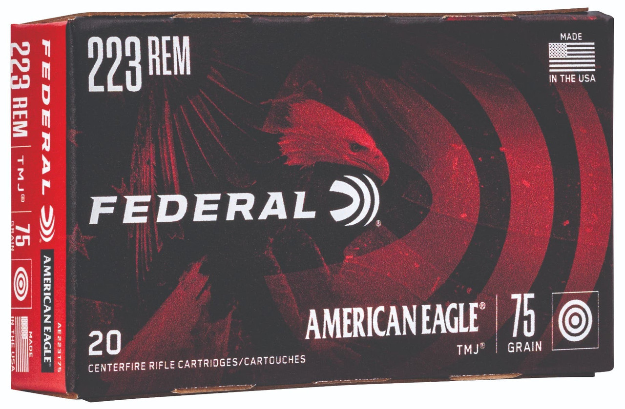 Federal American Eagle 223 Remington Total Metal Jacket 75 Grain 20 Rounds