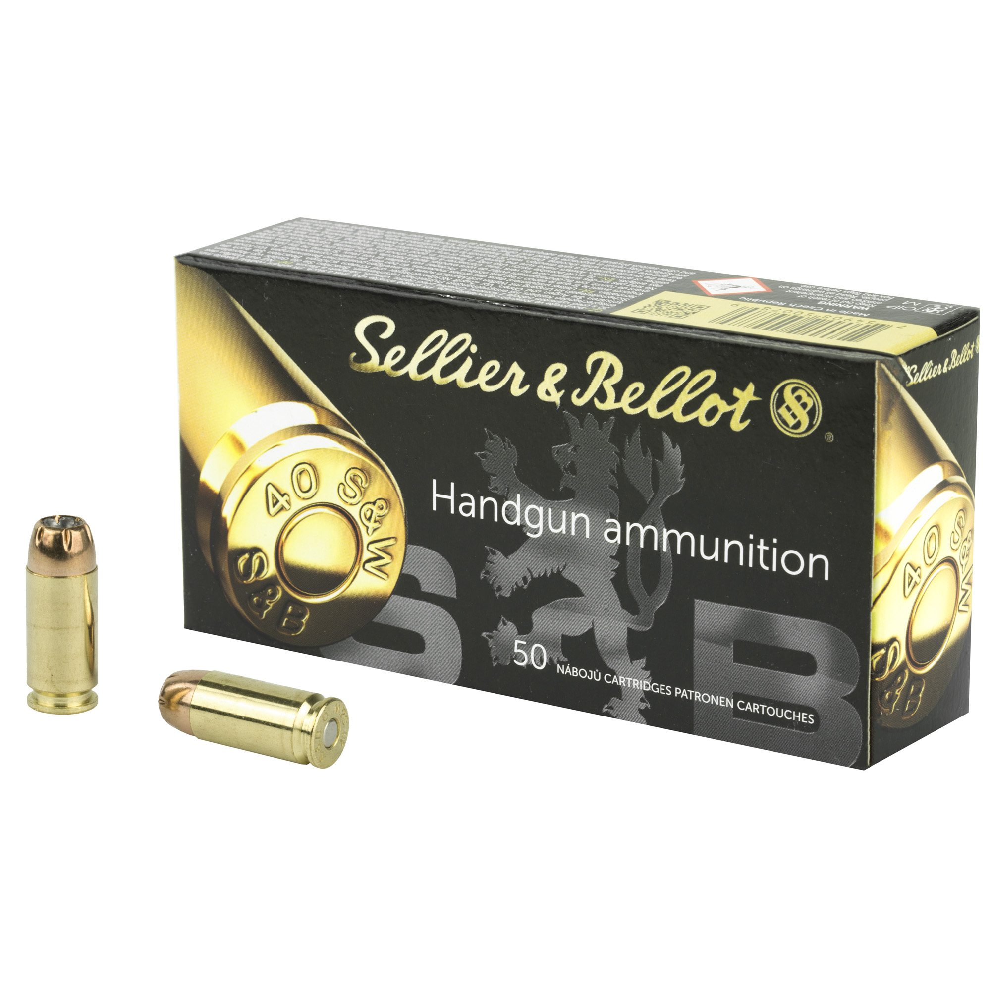 Sellier & Bellot SB40C 40 S&W Jacketed Hollow Point 180 Grain 50 Rounds