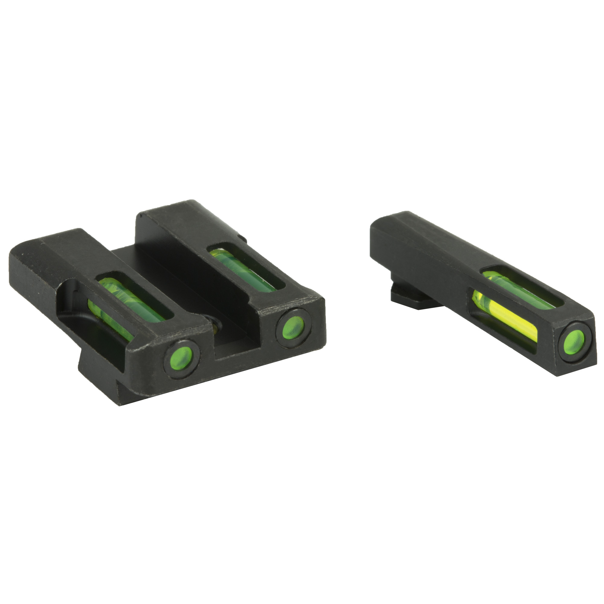 HIVIZ LiteWave H3 Glock Sight White Front Ring Green Litepipes for 9mm 40S&W
