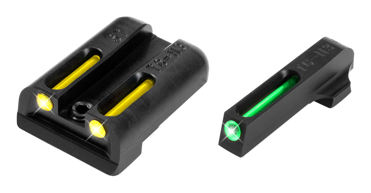 TruGlo TFO Front Rear Sight for Sig Sauer P-Series Green Yellow Fiber Optic