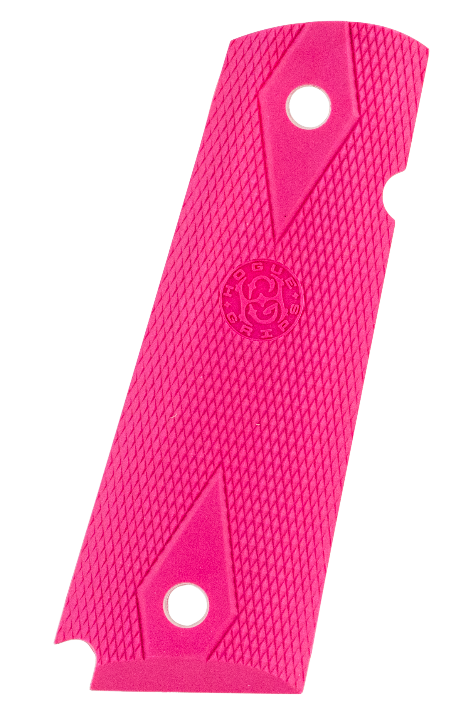 Hogue OverMolded Grip Panels Checkered Pink Rubber for 1911 Government