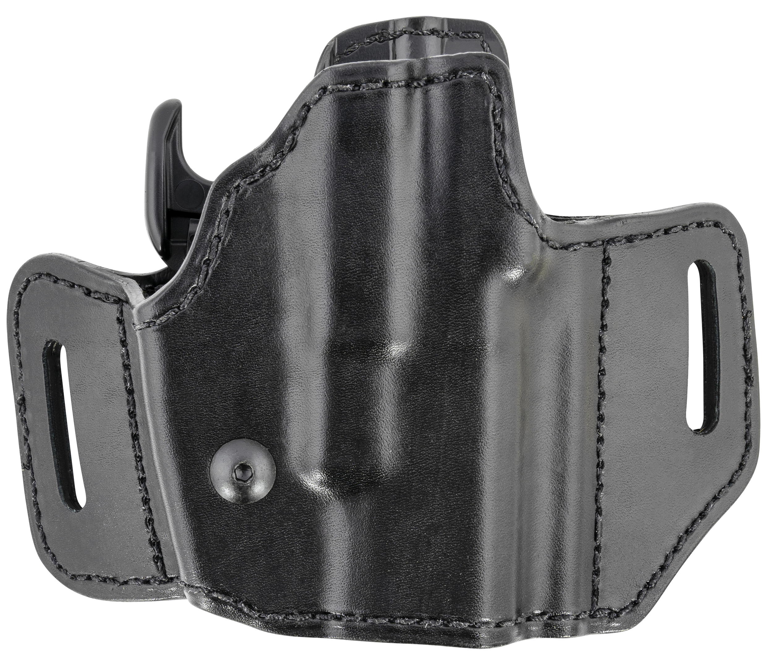 Bianchi 51831 Allusion Assent Pro-Fit OWB Size 11 Black Leather Belt Slide Compatible w/Glock 26/S&W M&P Shield/S&W M&P Compact/FN FNS Compact Belt Up to 1.50" Wide Right Hand