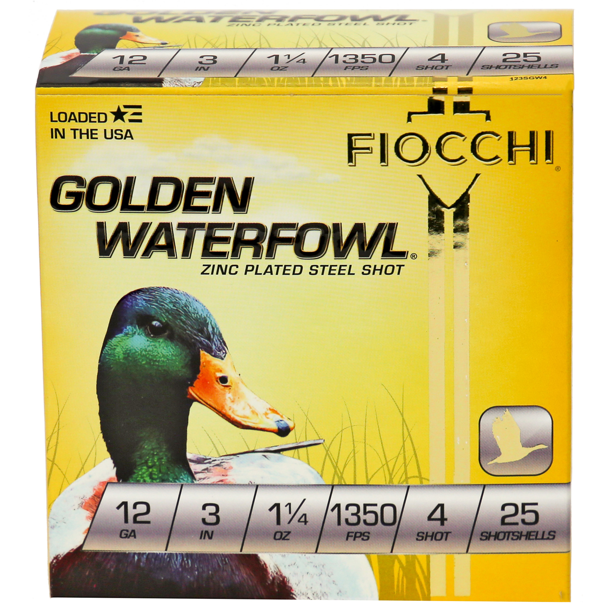 Fiocchi Golden Waterfowl 12 Gauge Steel Shot 1-1/4 oz 25 Rounds