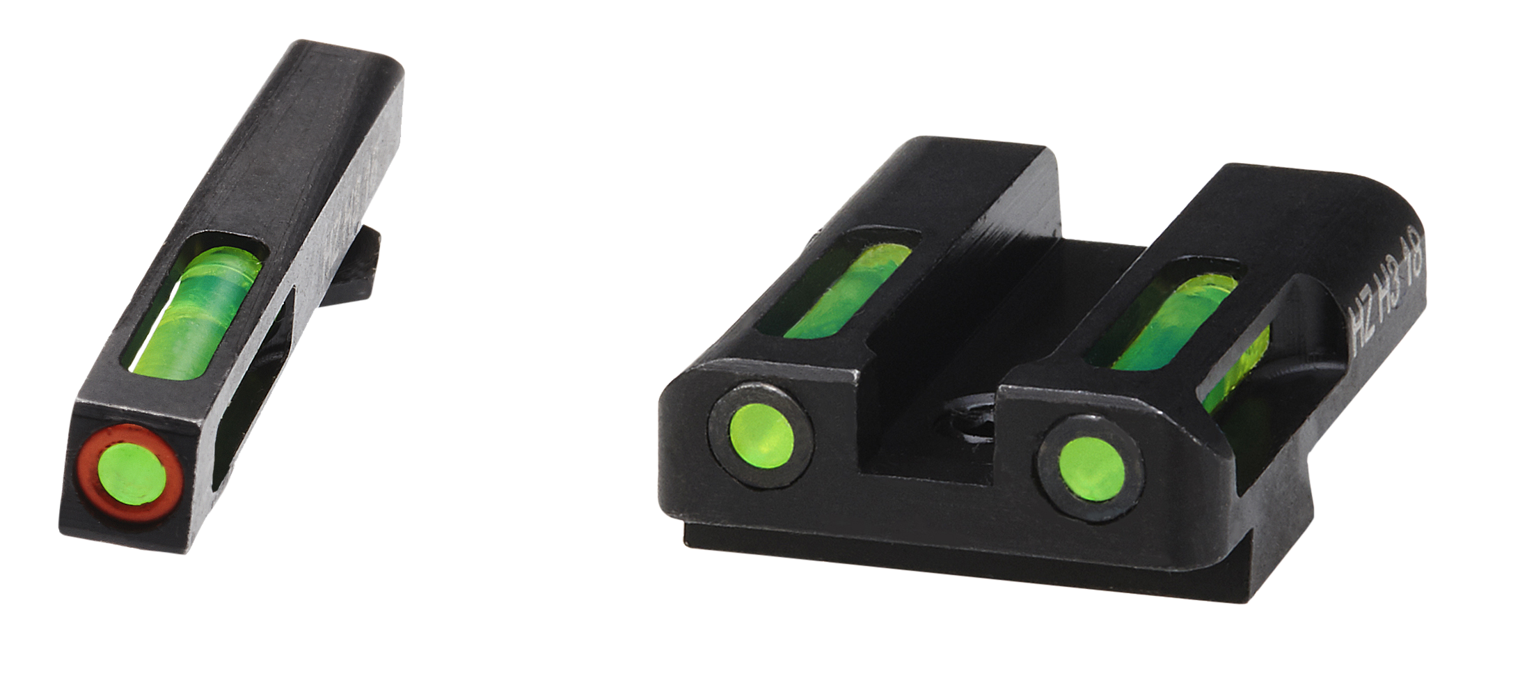 Hiviz LiteWave H3 Glock 9mm 40S&W Green Litepipes Orange Front Ring