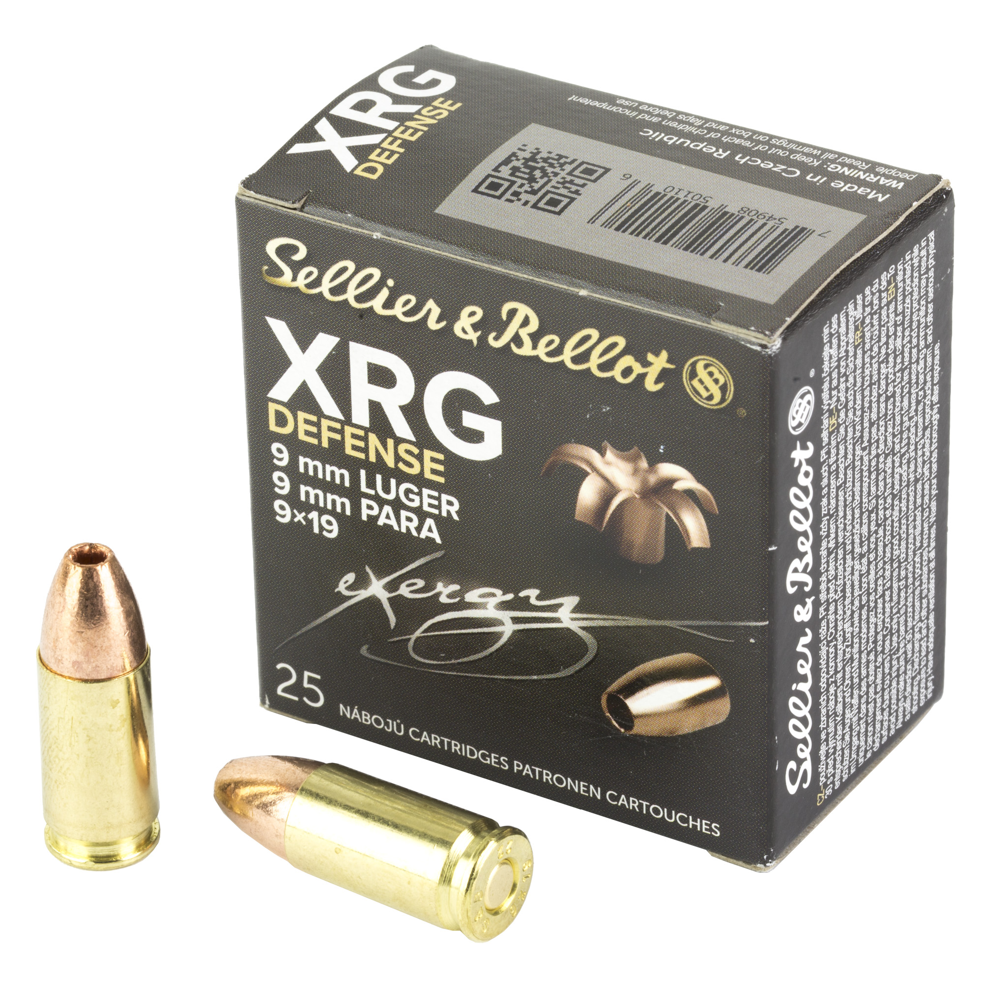 Sellier & Bellot Magtech SB9XA 9mm Luger Jacketed Hollow Point 100 Grain 25 Rounds