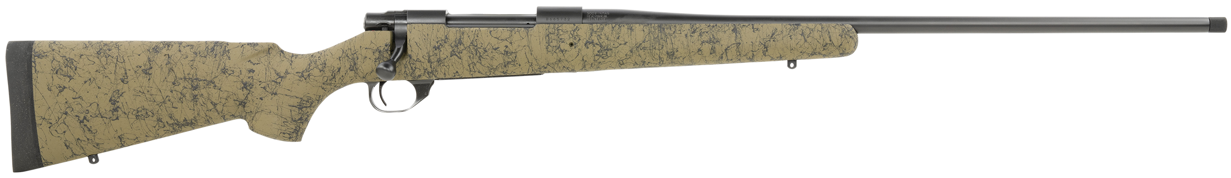 Howa HHS43333 M1500 HS Precision 300 Win Mag 3+1 24" Blued Threaded Barrel/Rec, Green with Black Webbed HS Precision Stock
