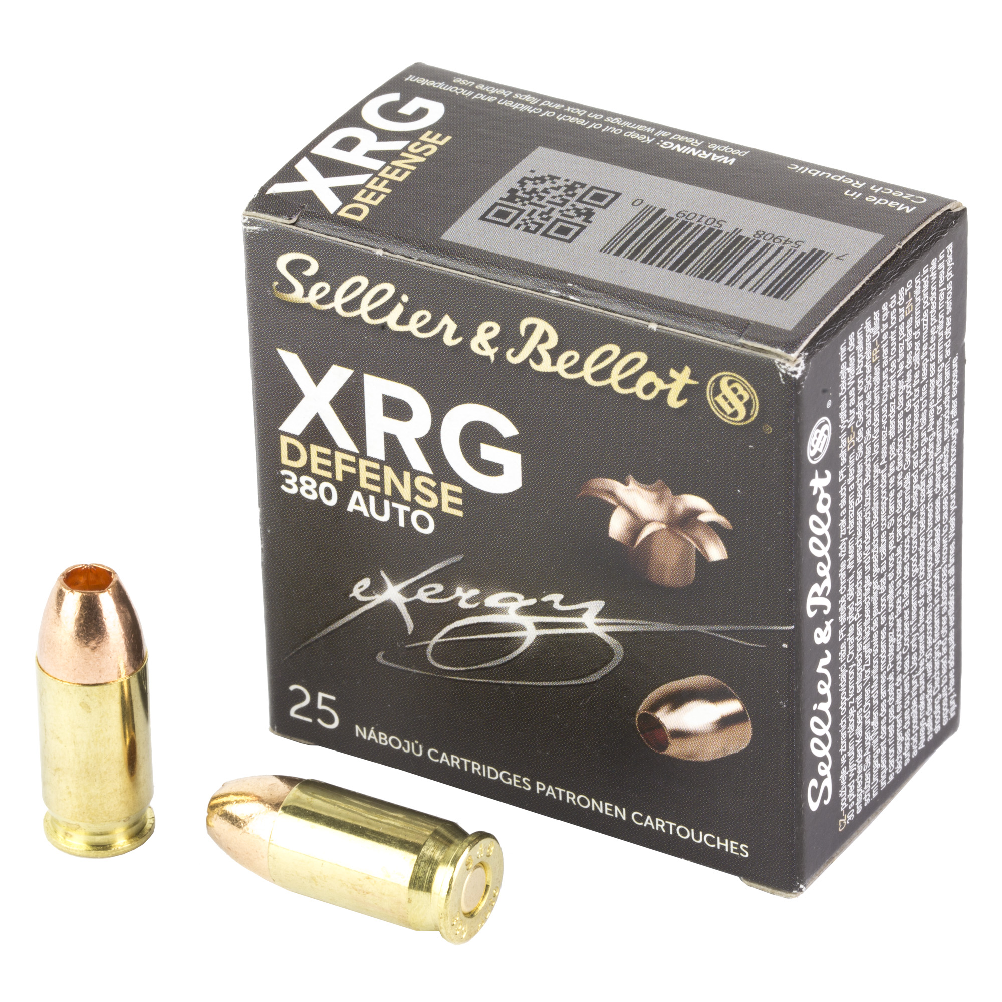Sellier & Bellot SB380XA 380 ACP Jacketed Hollow Point 77 Grain 25 Rounds