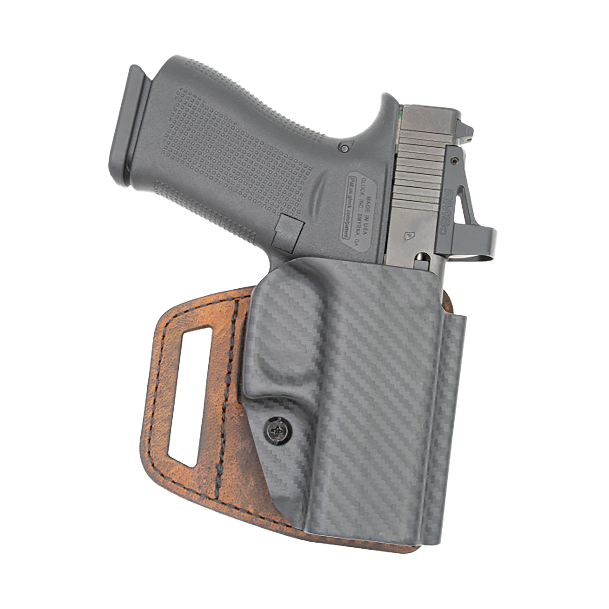 Versacarry VSL211SHD V-Slide  OWB Brown Leather/Polymer Belt Slide Fits M&P Shield Right Hand