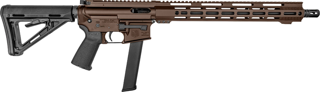 Diamondback DB15 9mm Luger 16in 32+1 Midnight Bronze Carbon Lower CTR Stock