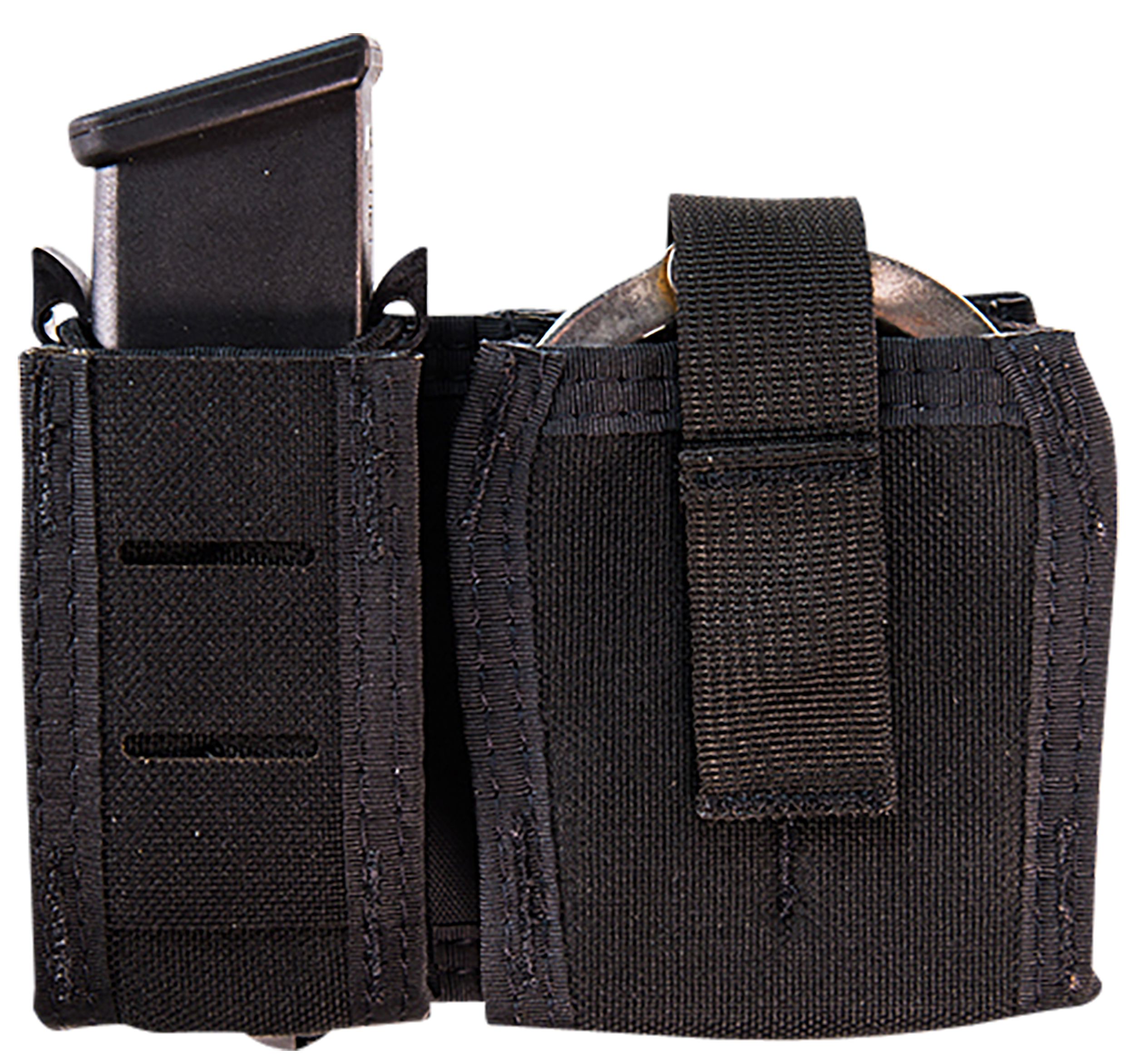 High Speed Gear 41P000BK TACO Duty Single Pistol & Handcuff Holder, Black Nylon with MOLLE Exterior, Fits MOLLE & 2" Belt