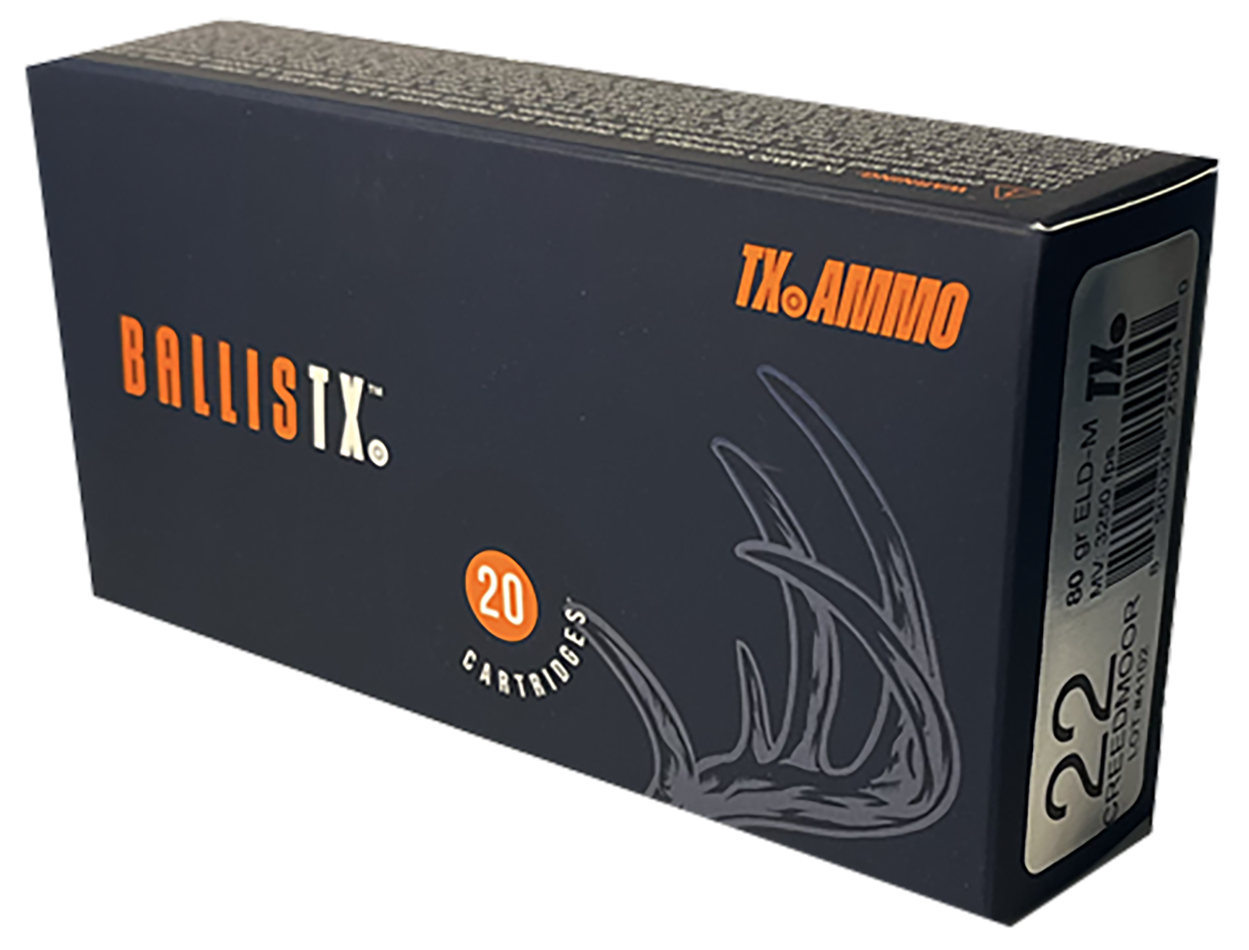 Texas Ammo Inc RTXA22C80ELDM BallisTX  22Creedmoor 80gr Extremely Low Drag Match 20 Rounds