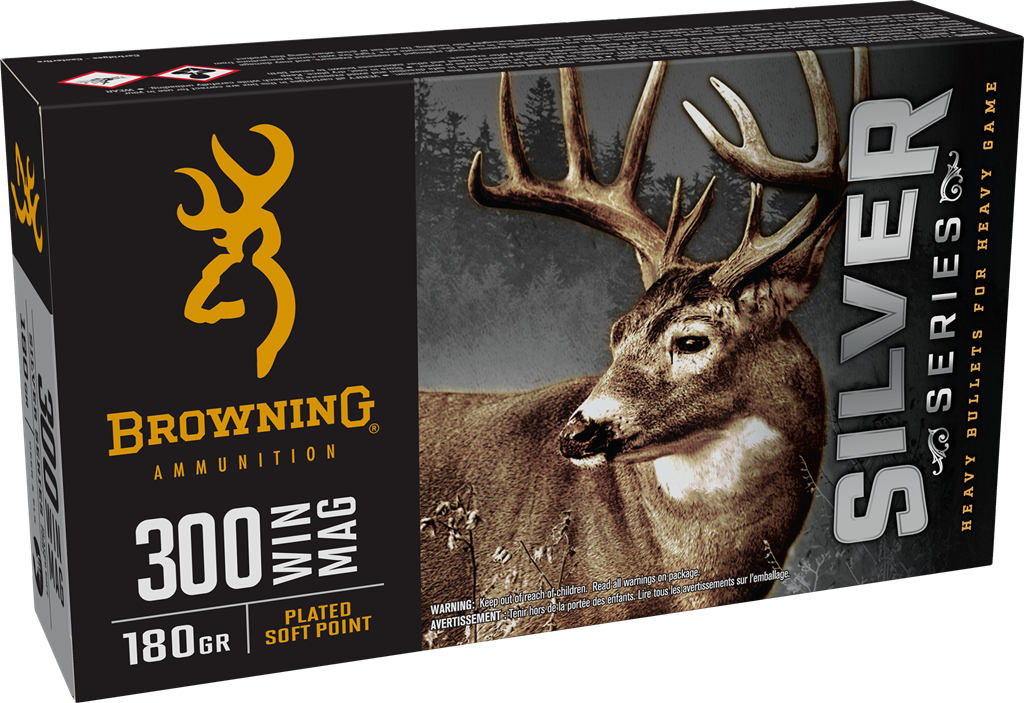 Browning Silver 300 Winchester Magnum Plated Soft Point 180 Grain 20 Rounds