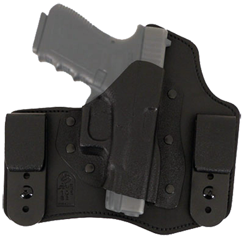 DeSantis Gunhide 105KAM9Z0 Intruder  IWB/OWB Black Leather Belt Clip Fits S&W M&P Compact 9/40 3.50" Barrel Right Hand