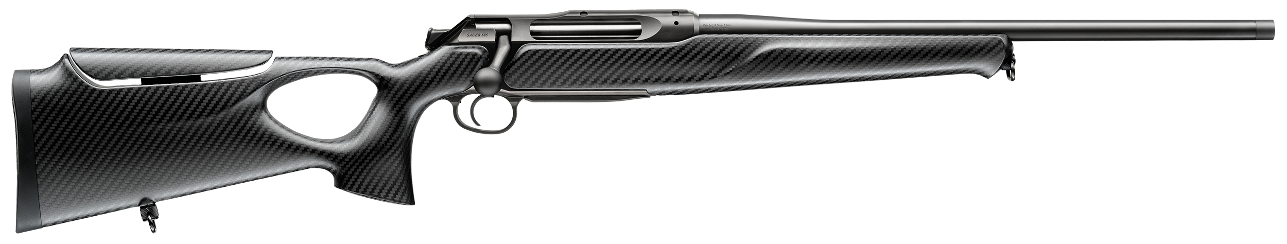 Sauer 80117114 505 Synchro XTC Full Size 222 Rem 3+1 20" Matte Blued Threaded Barrel, Matte Blued Saddle Mount Steel Receiver, Black Thumbhole w/Adj Comb Carbon Fiber Stock