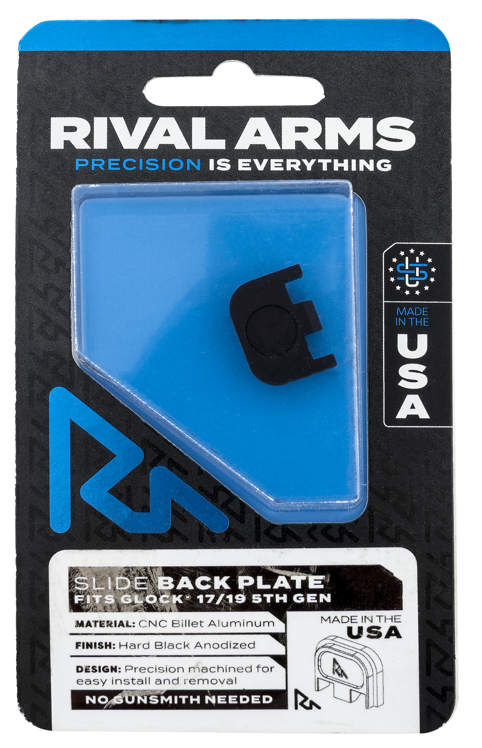 Rival Arms Ra43g004a Slide Back Plate for Glock 17 19 Gen5 Aluminum Anodized