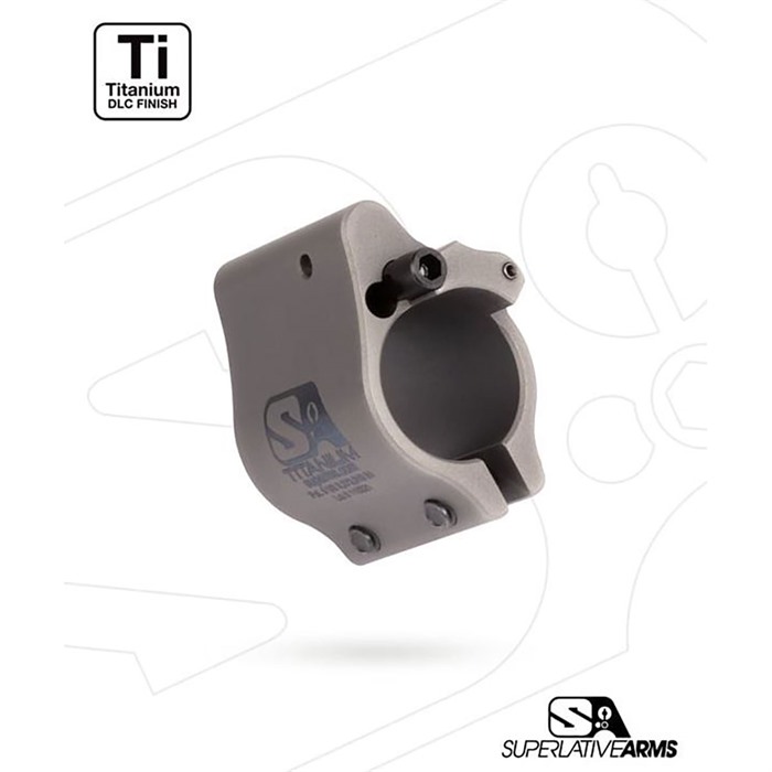 Superlative Arms Ar-15 Clamp-On Titanium Adjustable Gas Block 0.936 Gray
