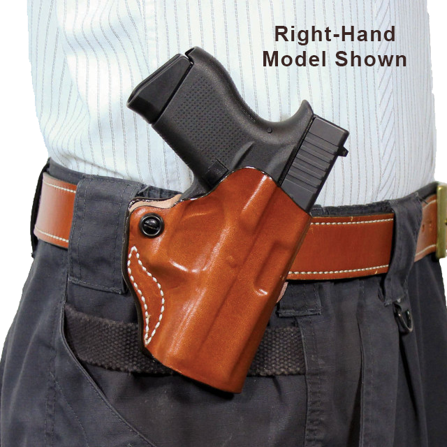 DeSantis Gunhide 019TB7WZ0 Mini Scabbard  OWB Tan Leather Belt Slide Fits Springfield Prodigy w/wo Red Dot Fits 4.25" Barrel