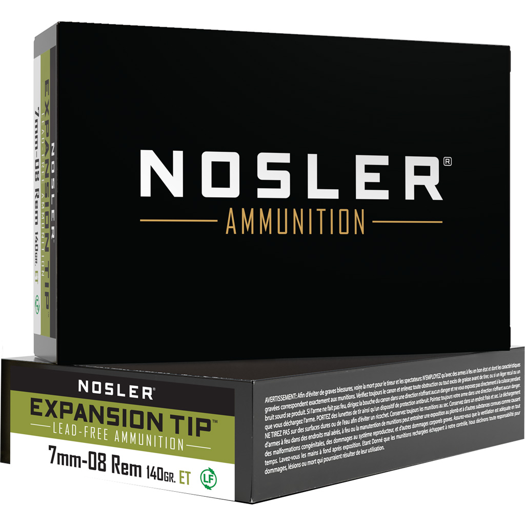 Nosler Expansion Tip 7mm-08 Remington Soft Point 140 Grain 20 Rounds