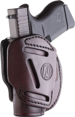 1791 Gunleather 3WH2SBRA 3-Way  IWB/OWB Size 02 Signature Brown Leather Belt Loop Compatible w/ Ruger LCP Compatible w/ Glock 42 Compatible w/ S&W Bodyguard Ambidextrous Hand
