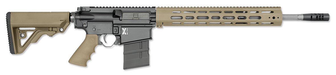 Rock River Arms X308A1751TV1 LAR-8 X-1 308 Win 18" Stainless 20+1, Black Rec, Tan RRA A2 Operator Stock & Hogue Grip, Carrying Case