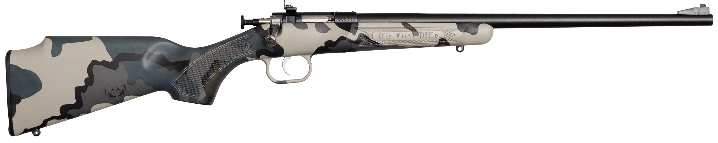 Crickett KSA2176 My First Rifle Gen2 22 S/L/LR Single Shot 16.10" Blued Steel Barrel & Receiver, Kuiu Vias Camo Synthetic Fixed Stock, EZ Loader