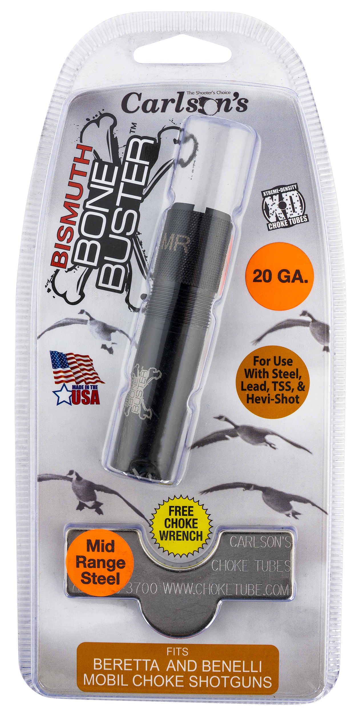 Carlson MobilChoke 20 Gauge MidRange .025 Stainless Beretta Benelli Compatible