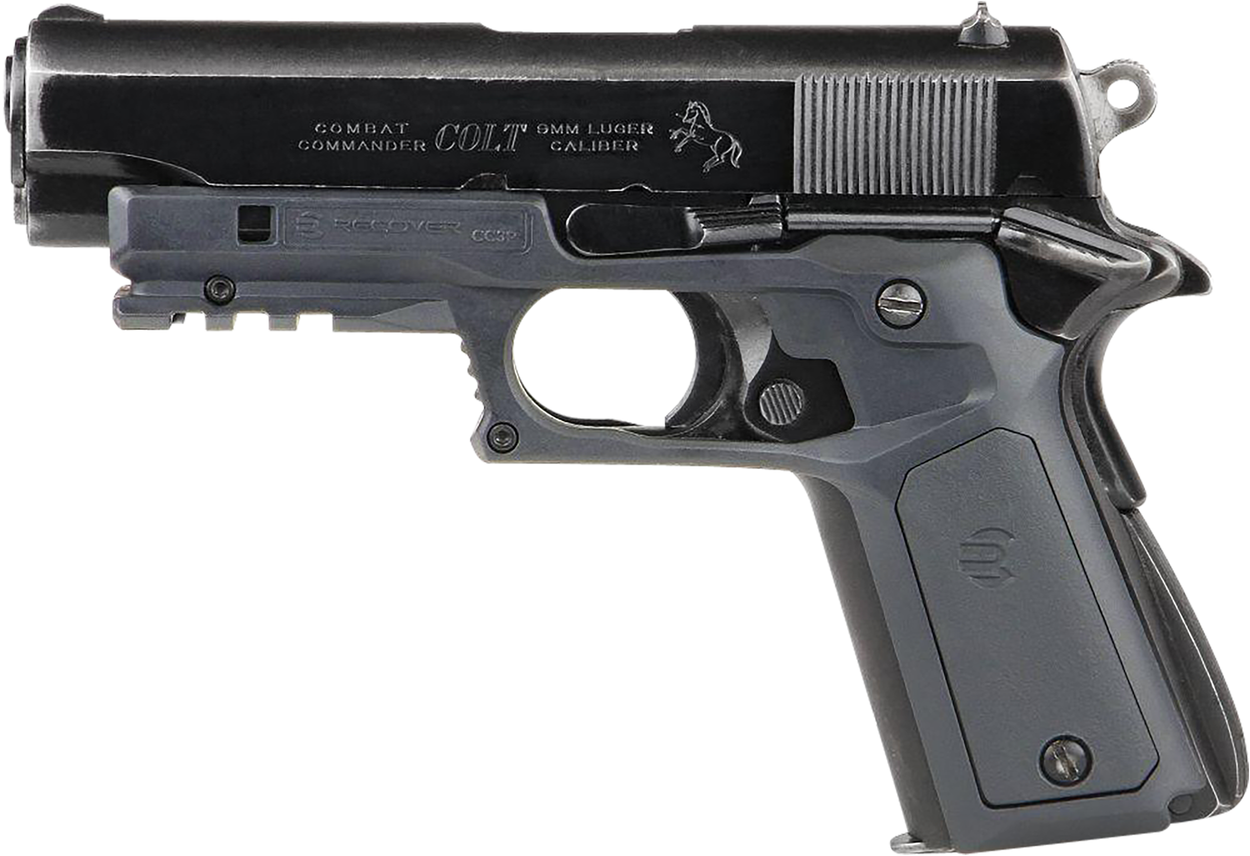 Recover Tactical CC3P0504 Frame Grip  Gray Polymer Frame with Interchangeable Light & Dark Gray Panels for Standard Frame 1911