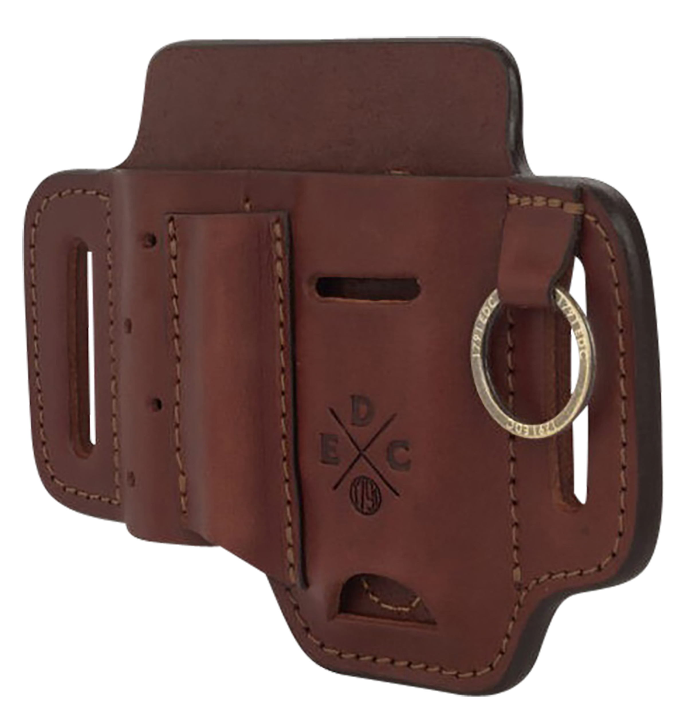 1791 Gunleather STESSFCHNA EDC Standard Easy Slide OWB Chestnut Leather Belt Slide Ambidextrous