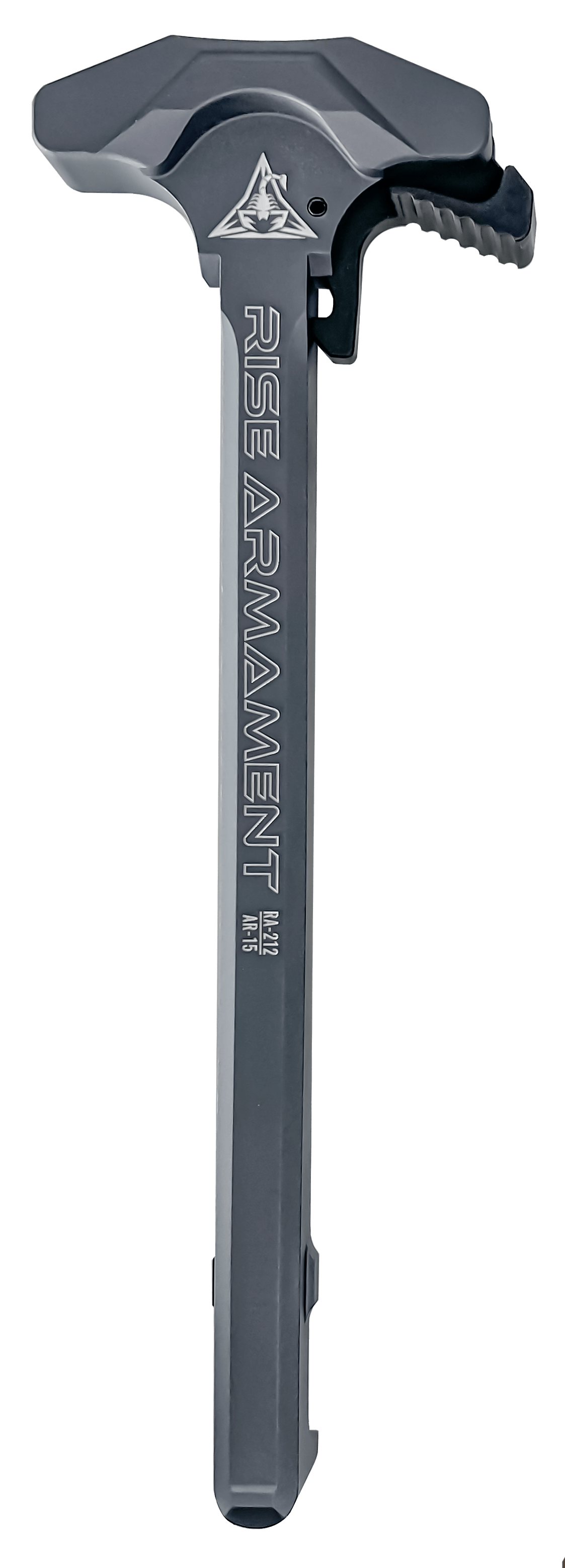 Rise Armament Extended Charging Handle Gray Aluminum for AR-15
