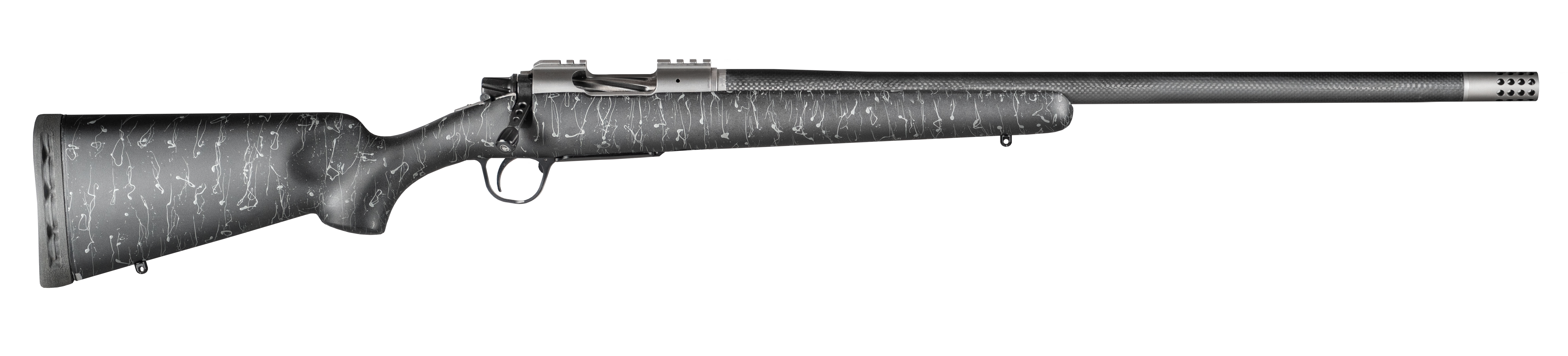 Christensen Arms 8010800100 Summit TI  Full Size 6.5 PRC 3+1, 24" Natural Titanium Steel Threaded Barrel, Natural Titanium Aluminum Receiver, Black w/Gray Webbing Fixed Sporter Stock