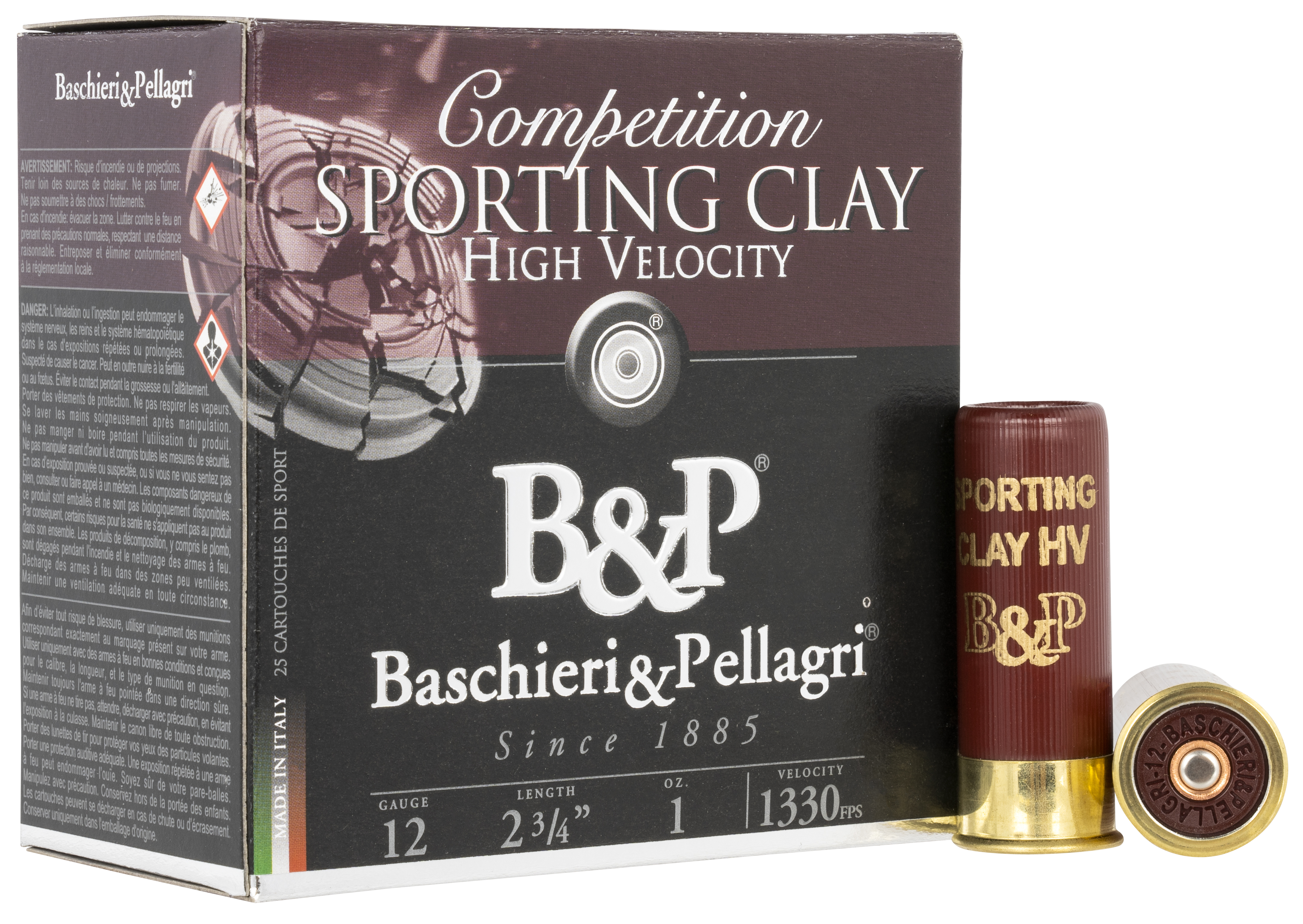 B&P Sporting Clay HV Shotgun Loads 12 ga. 2.75 in. 1 oz. 1330 FPS 8 Shot 25 rd.